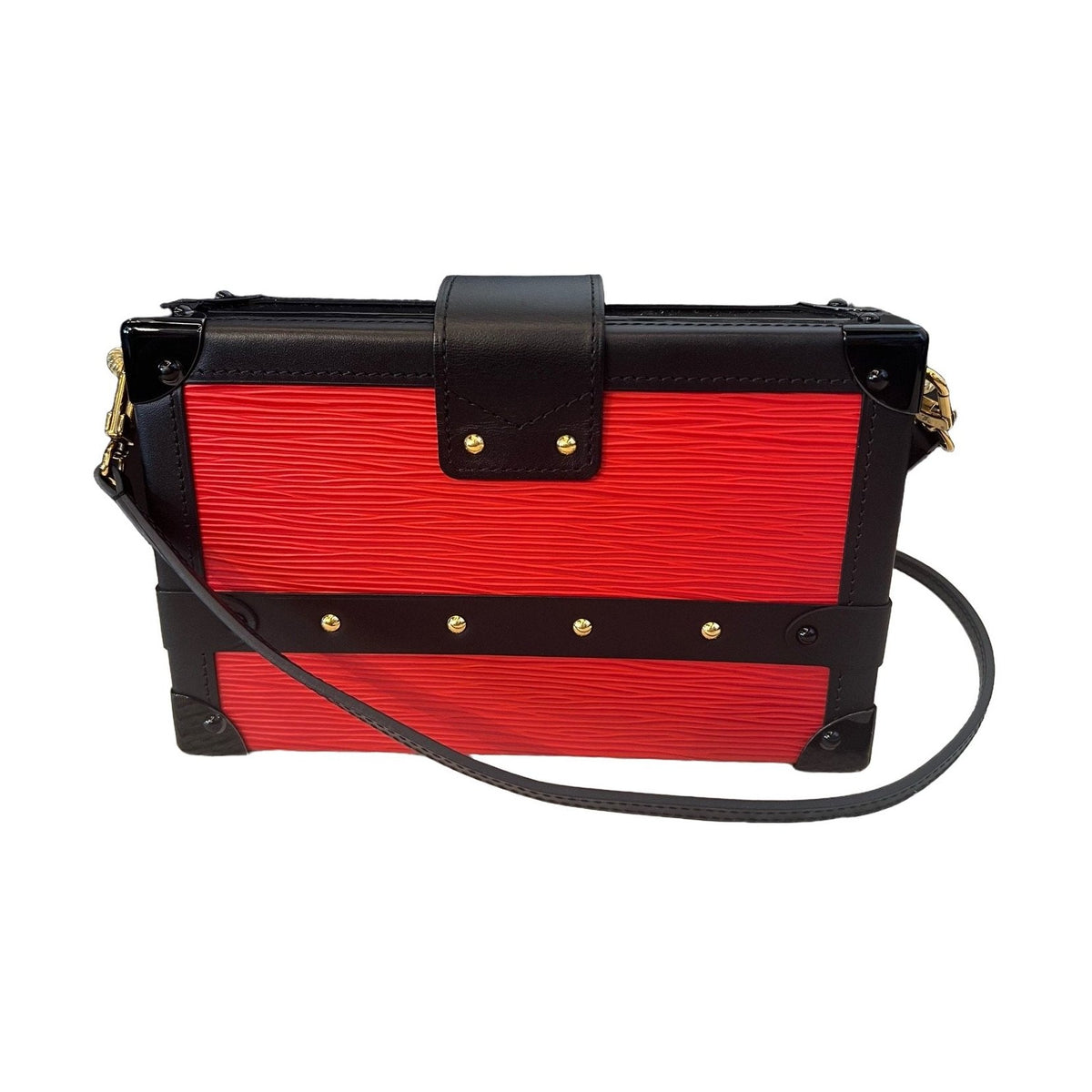 Louis Vuitton Petite Malle Red Epi Leather Hard Box Bag, Shoulder & Crossbody Bag, Chip Version