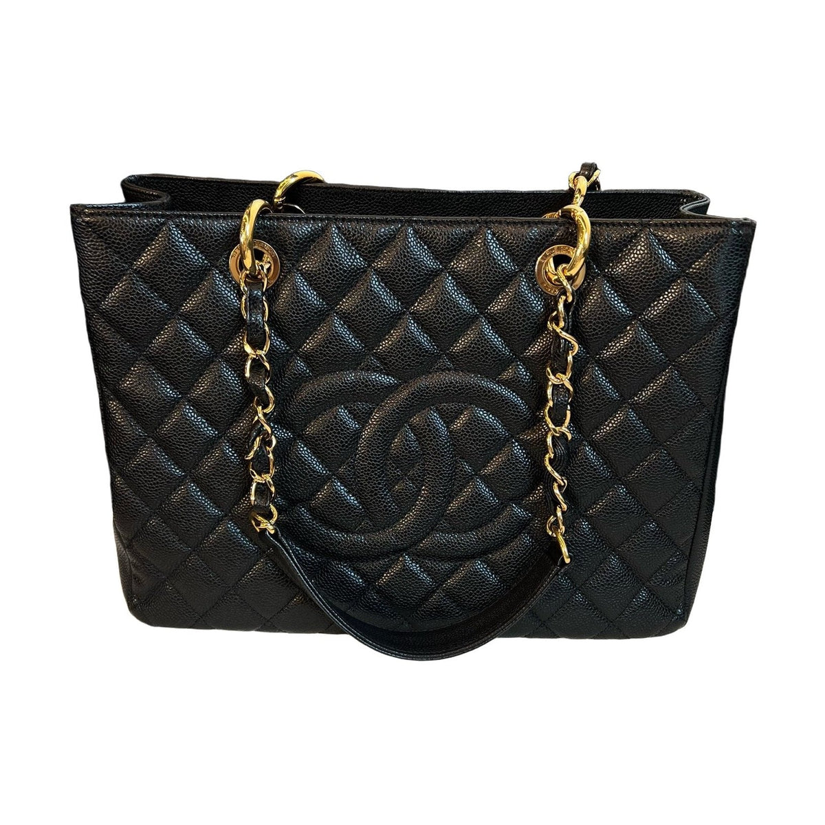 Chanel GST Black Caviar Leather Tote Bag, Gold Hardware
