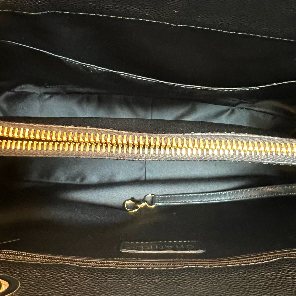 Chanel GST Black Caviar Leather Tote Bag, Gold Hardware