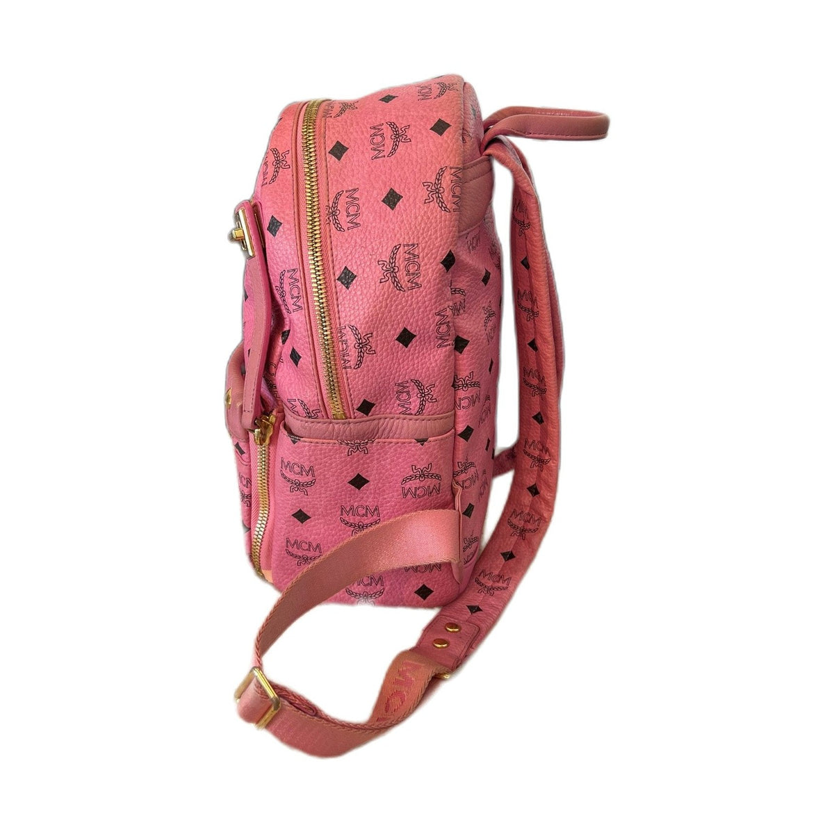 MCM Pink Studded Medium Backpack