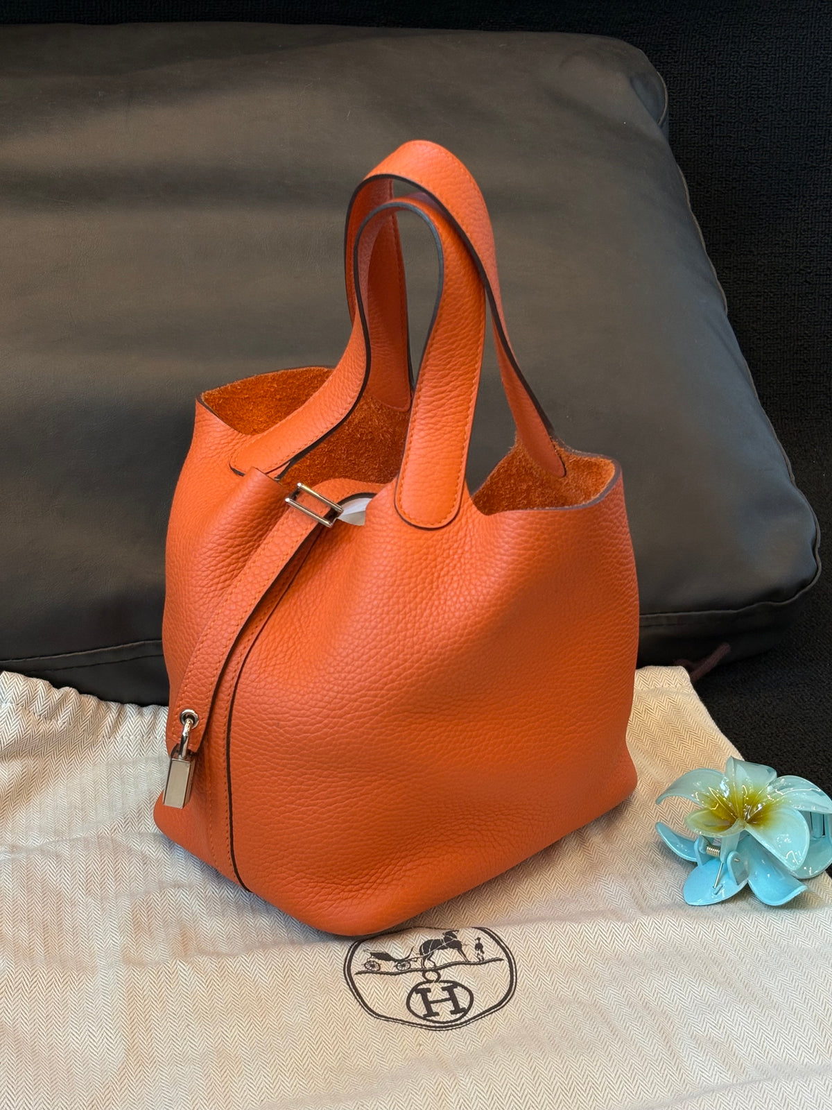 Hermès Picotin Lock 18 Orange Taurillon Clemence — Missing Keys