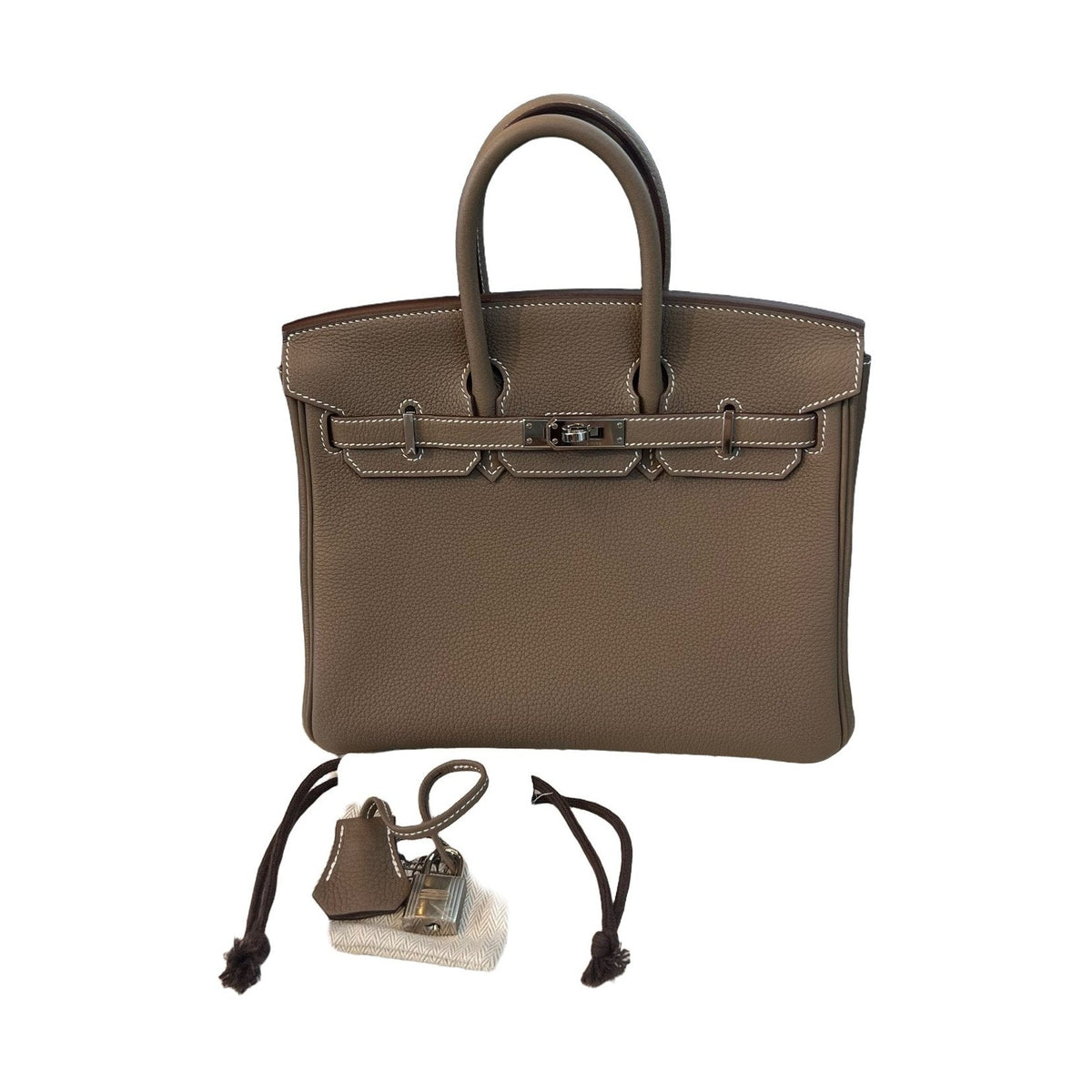 Hermès Birkin 25 Étoupe, Silver Hardware, W Stamp