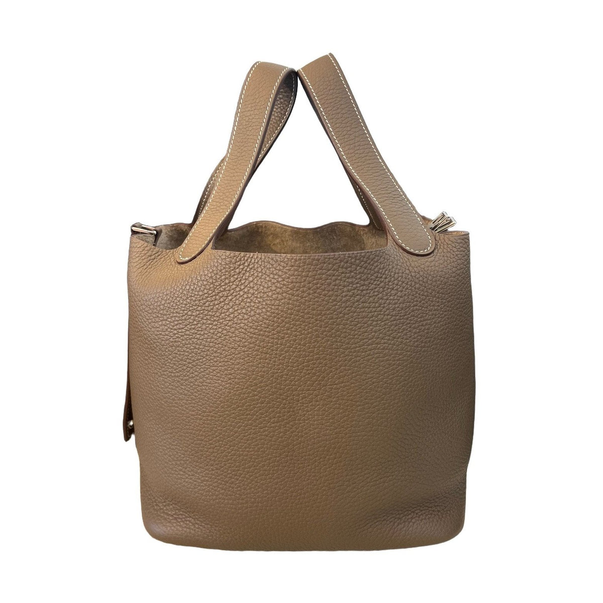 Hermès Picotin 22 Handbag, Elephant Grey, Silver Hardware, Taurillon Clemence Leather, Z Stamp