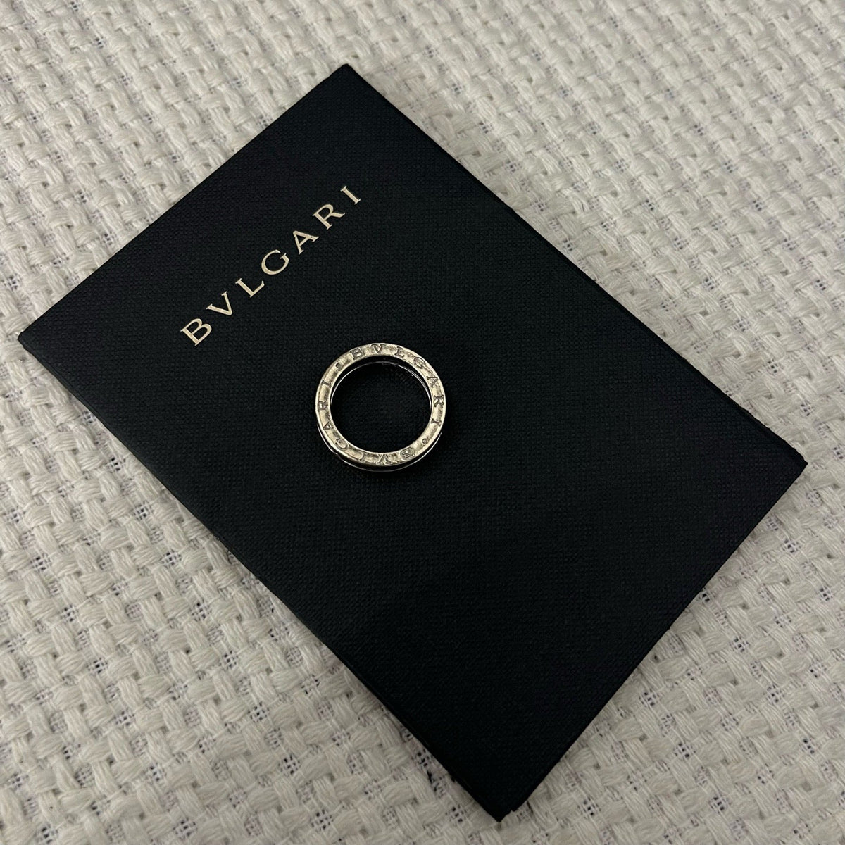 Bvlgari 18K White Gold B.zero1 Single Full Diamond Ring, Size 54