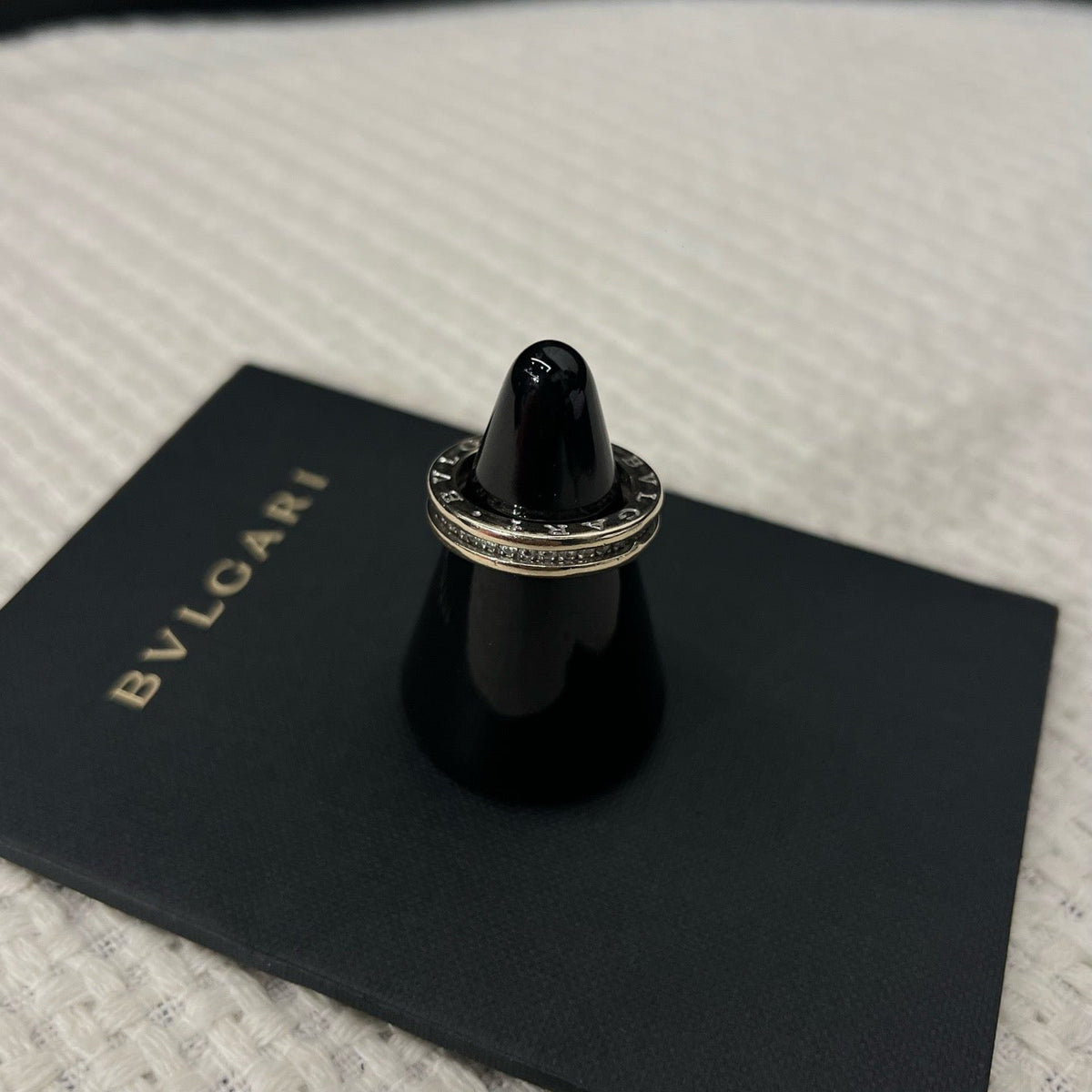 Bvlgari 18K White Gold B.zero1 Single Full Diamond Ring, Size 54