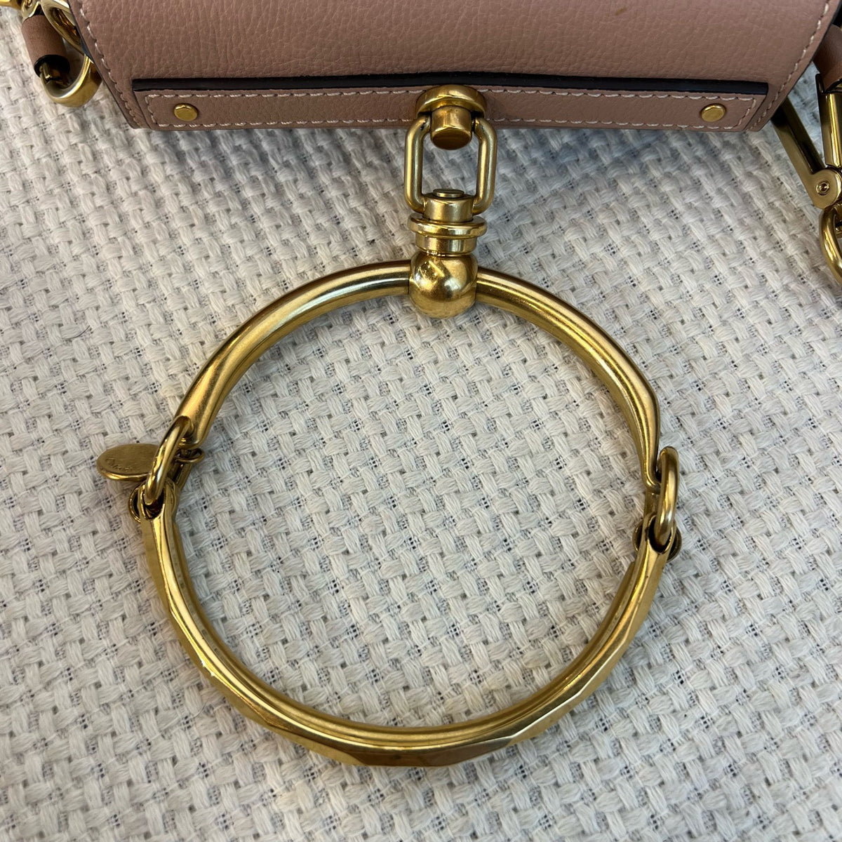 Chloé Nile Bracelet Bag, Beige Nude, Gold Ring Hardware Shoulder Bag