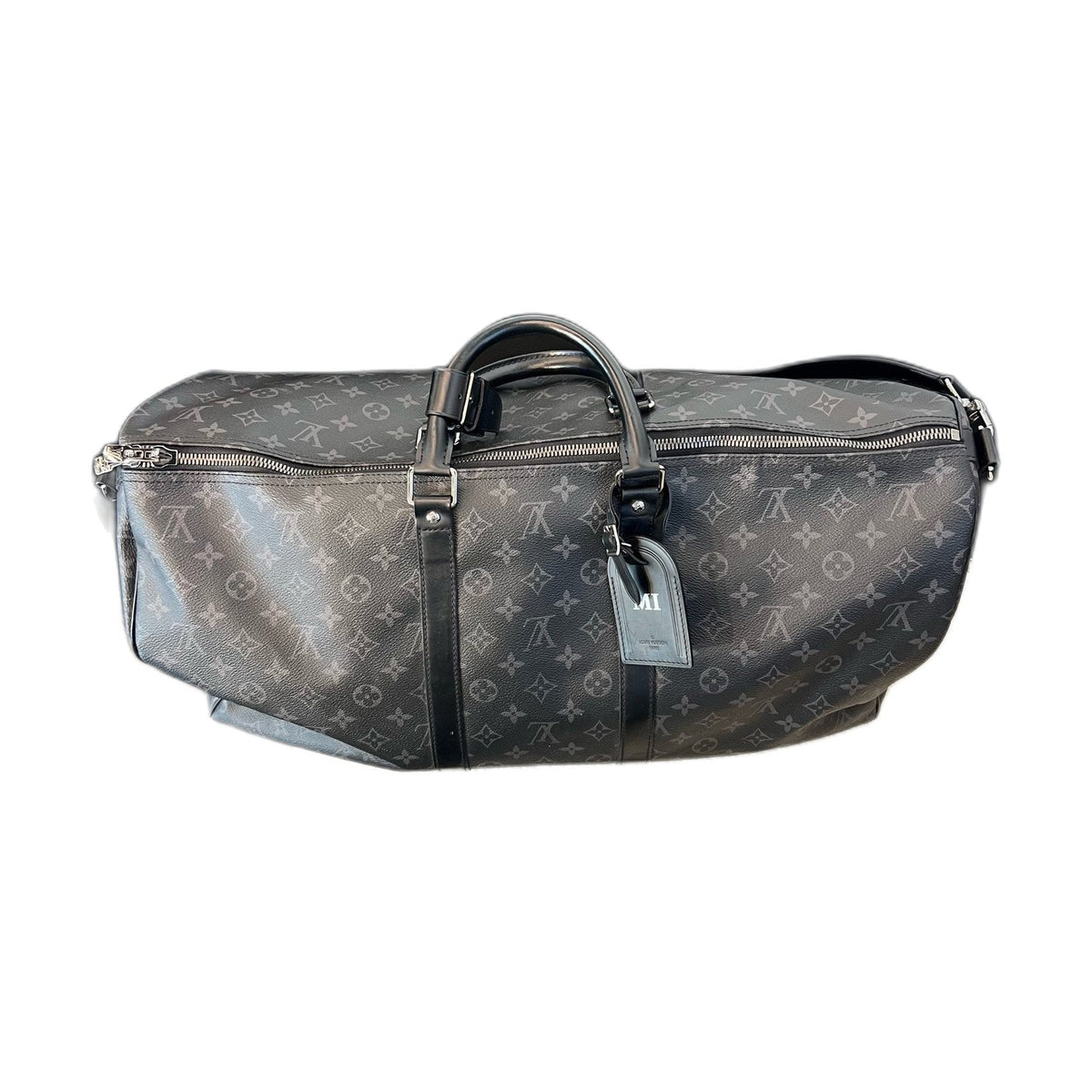 Louis Vuitton Keepall 55 Black Phantom Travel Bag Handbag Shoulder Bag