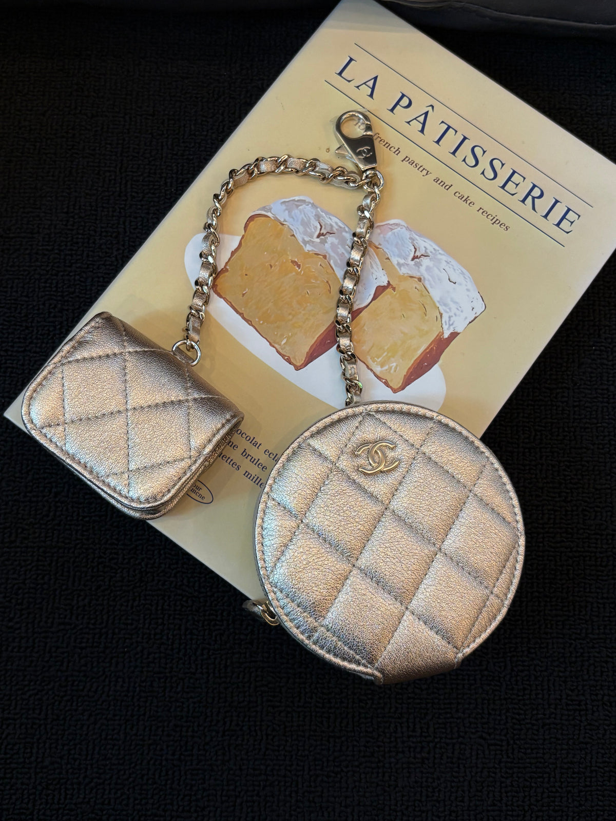 Chanel Vic 2-in-1 Coin Purse & Earbud Case — Gold Double Star
