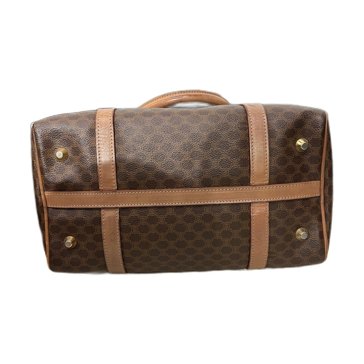 Celine Vintage Boston Bag, Brown Monogram Handbag