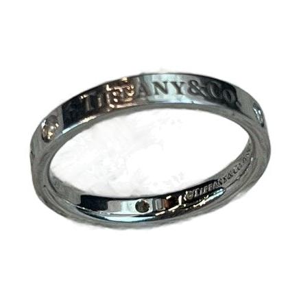 Tiffany & Co PT950 Platinum 3-Stone Ring, 3mm Narrow Band, Size 54