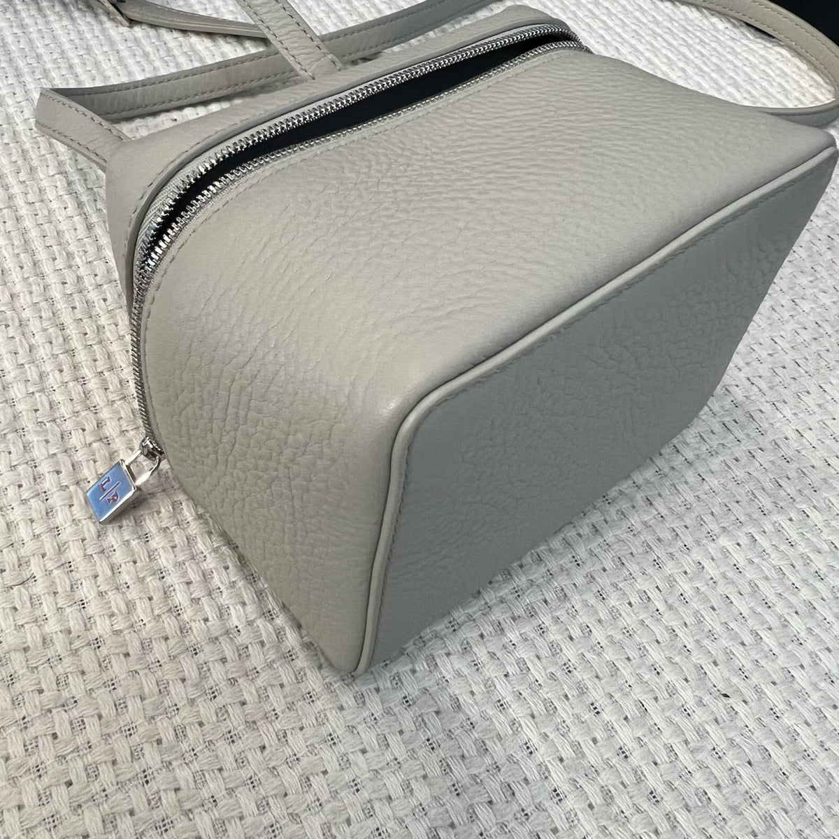 Loro Piana, Grey, Silver Hardware, Shoulder & Crossbody Bag