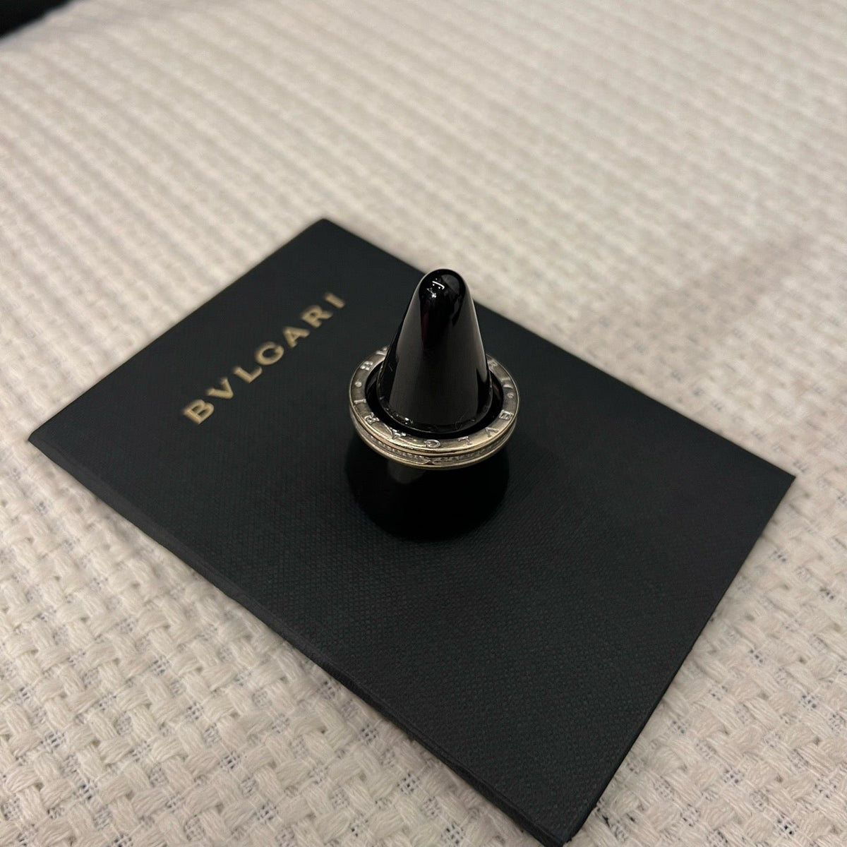 Bvlgari 18K White Gold B.zero1 Single Full Diamond Ring, Size 69