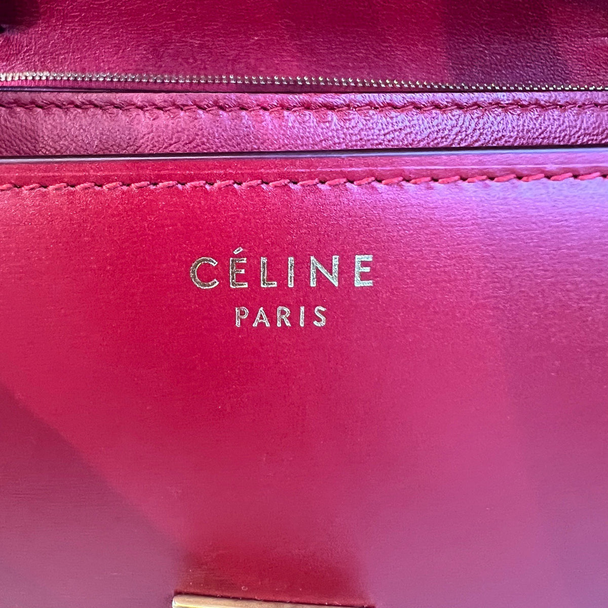 Celine Classic Box, Red Calfskin, Gold Hardware, Shoulder & Crossbody Bag, 2016