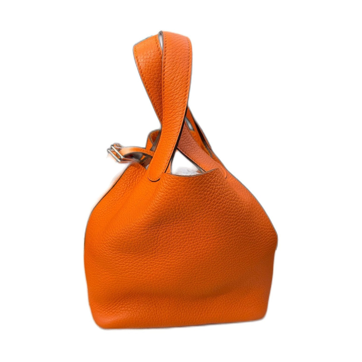Hermès Picotin 18 Handbag, Orange Taurillon Clemence Leather, Y Stamp, Missing Lock Key