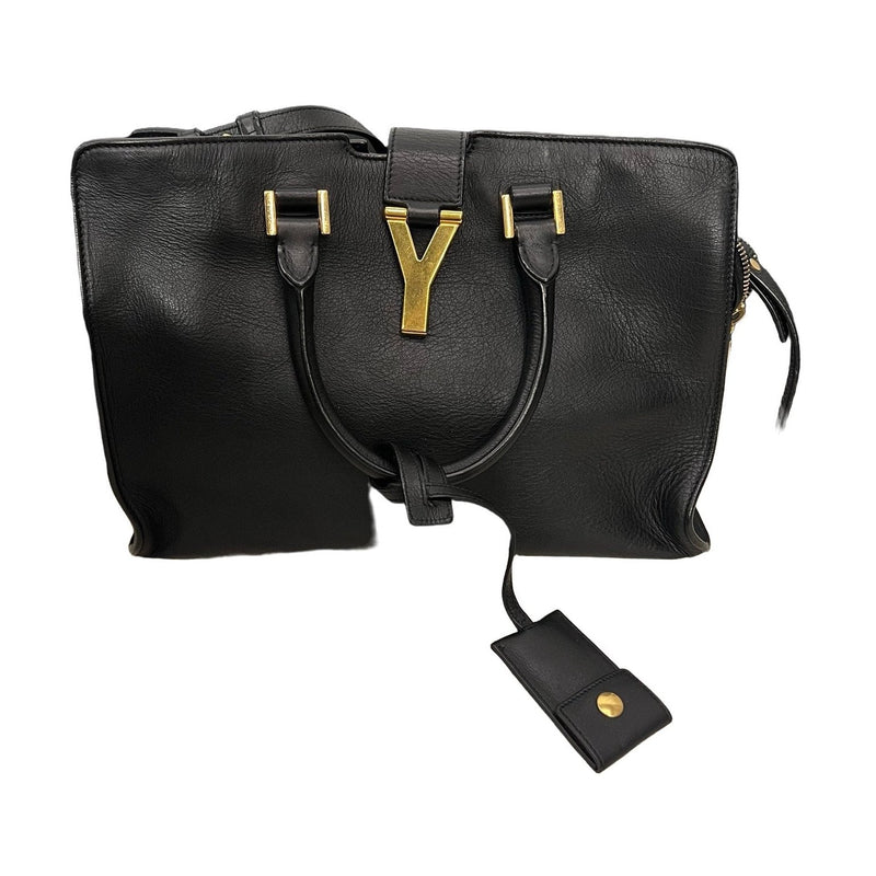 Saint Laurent Cabas, Black Calfskin, Gold Hardware, Shoulder, Crossbody & Handbag