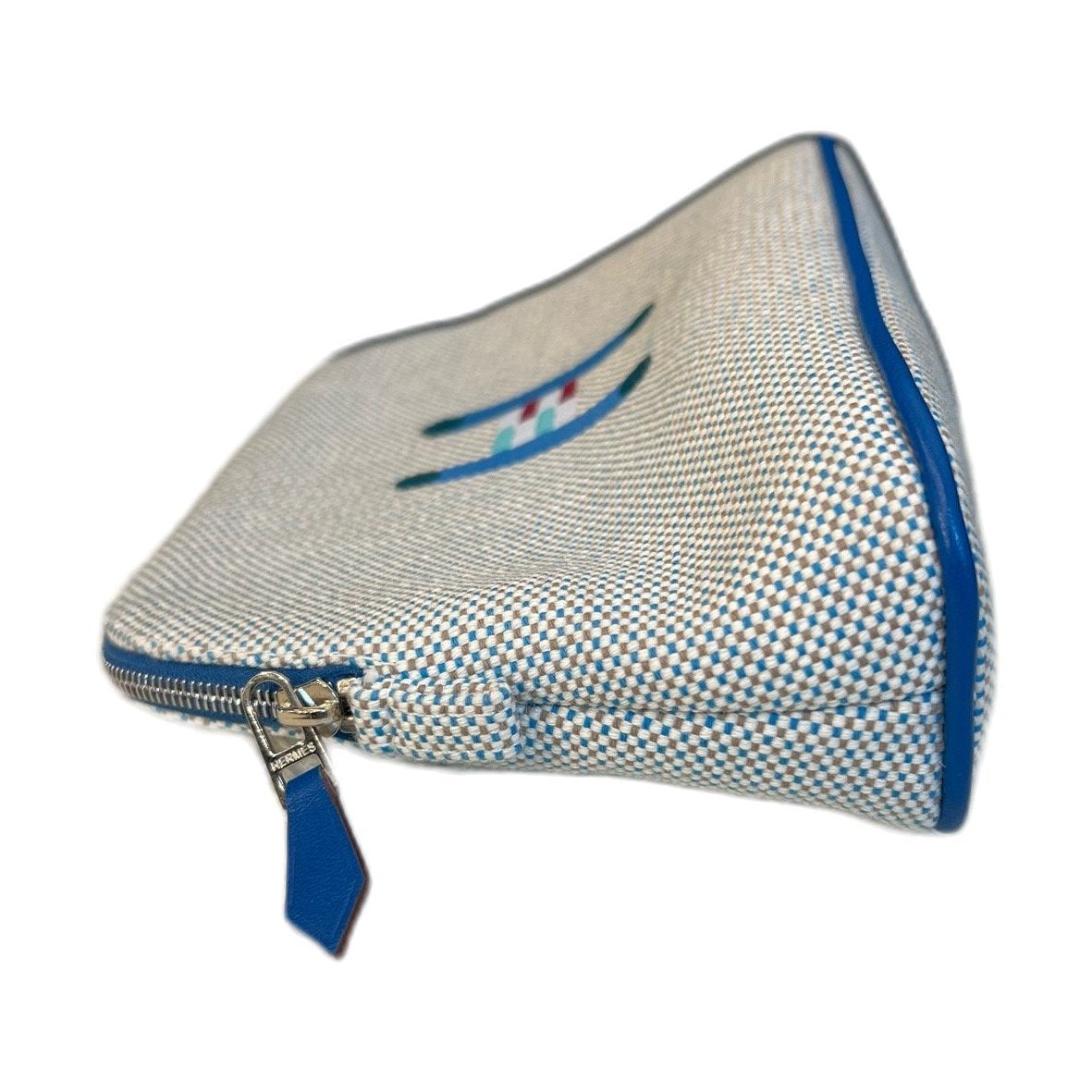 Hermès Brand New Mini Bolide Pouch Blue H Embroidery