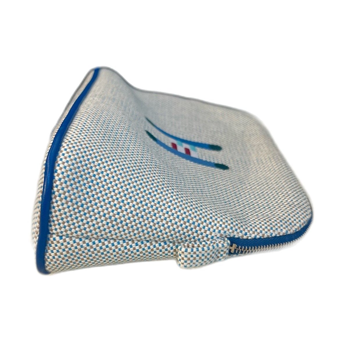 Hermès Brand New Mini Bolide Pouch Blue H Embroidery