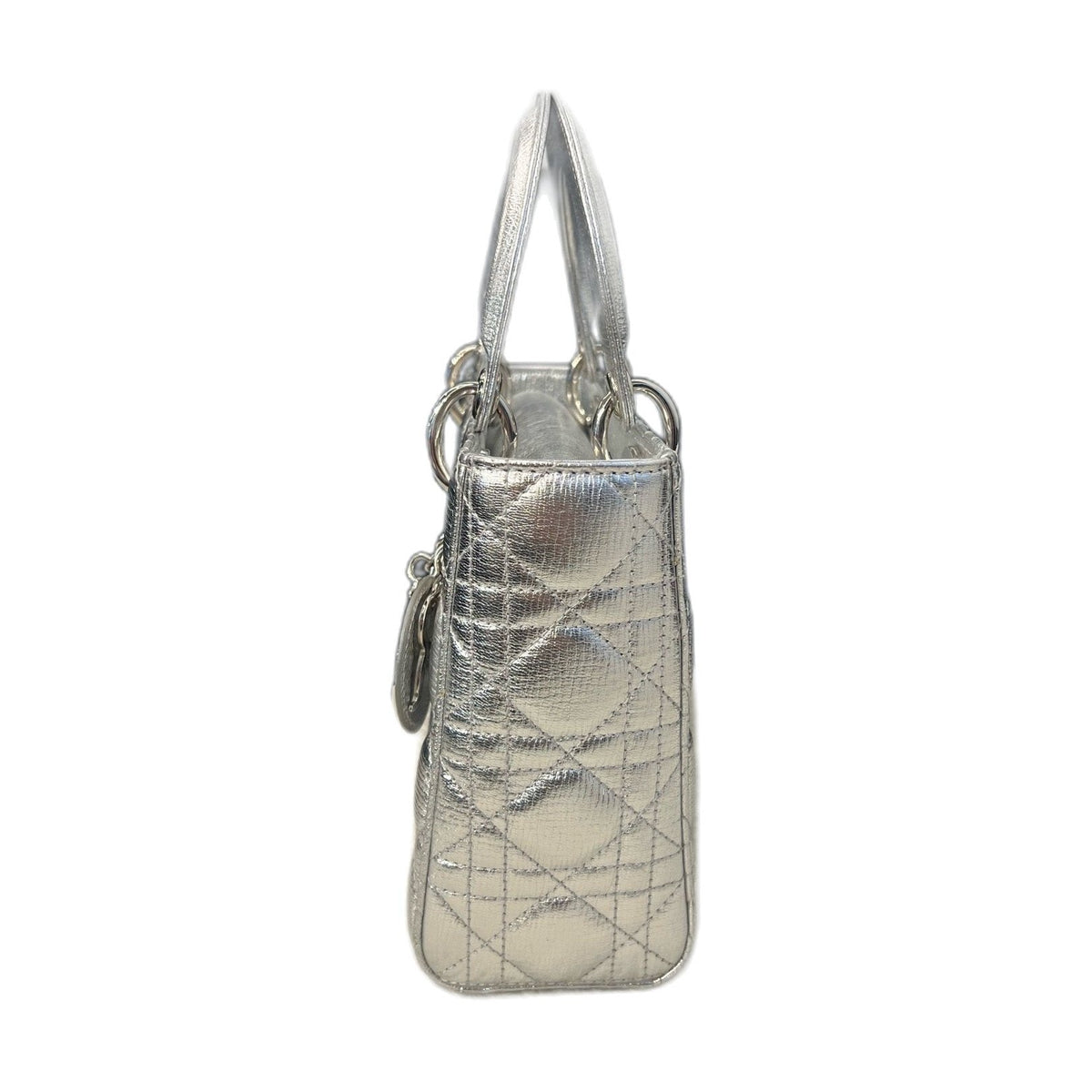 Dior Lady Dior 4-Cannage, Silver with Badge Strap, 2017