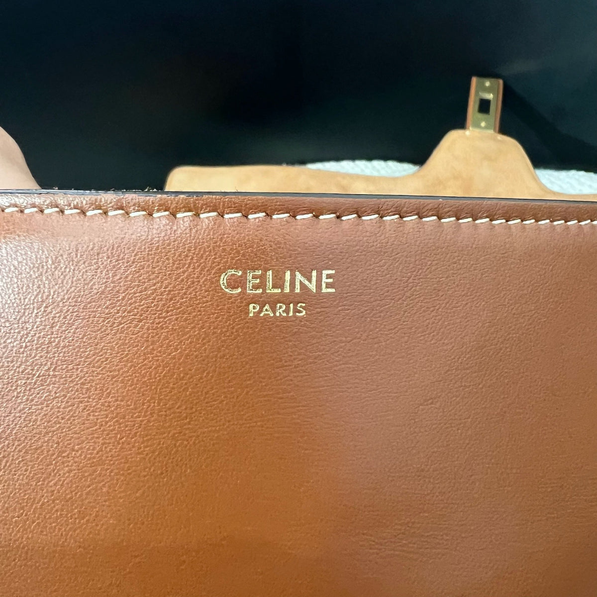 Celine Large Soft 16, Caramel Calfskin, Shoulder Bag, 2022