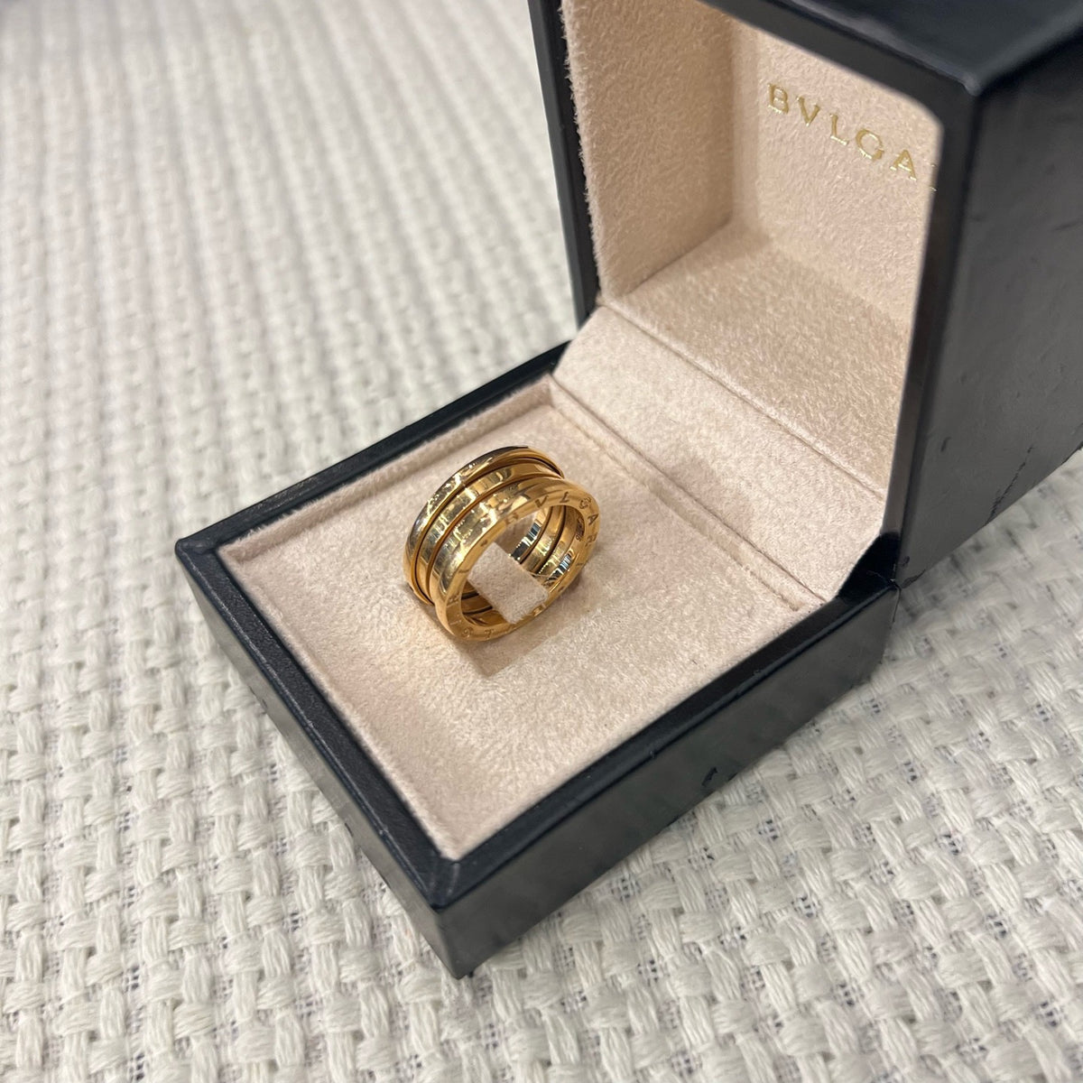 Bvlgari B.Zero1 Three Band Ring, Rose Gold, Size 56