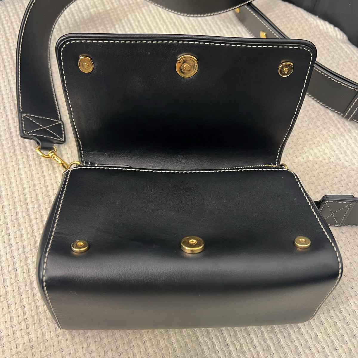 Burberry Black Calfskin Box Bag, Thick Strap Version