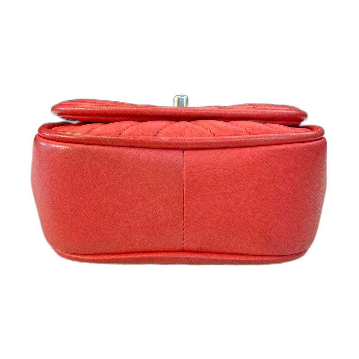 Chanel Red & Gold V-Stitch Handle Chain Bag, Lambskin, Series 24