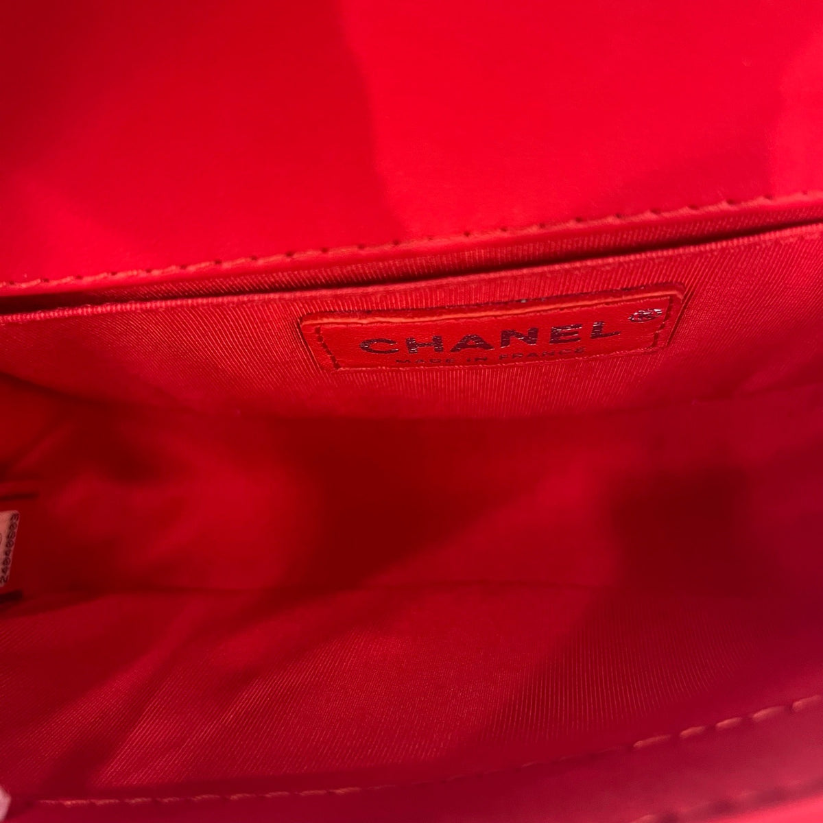 Chanel Le Boy Small, Red & Black Color Block, Silver Hardware, Calfskin Leather Shoulder Bag, 24 Series