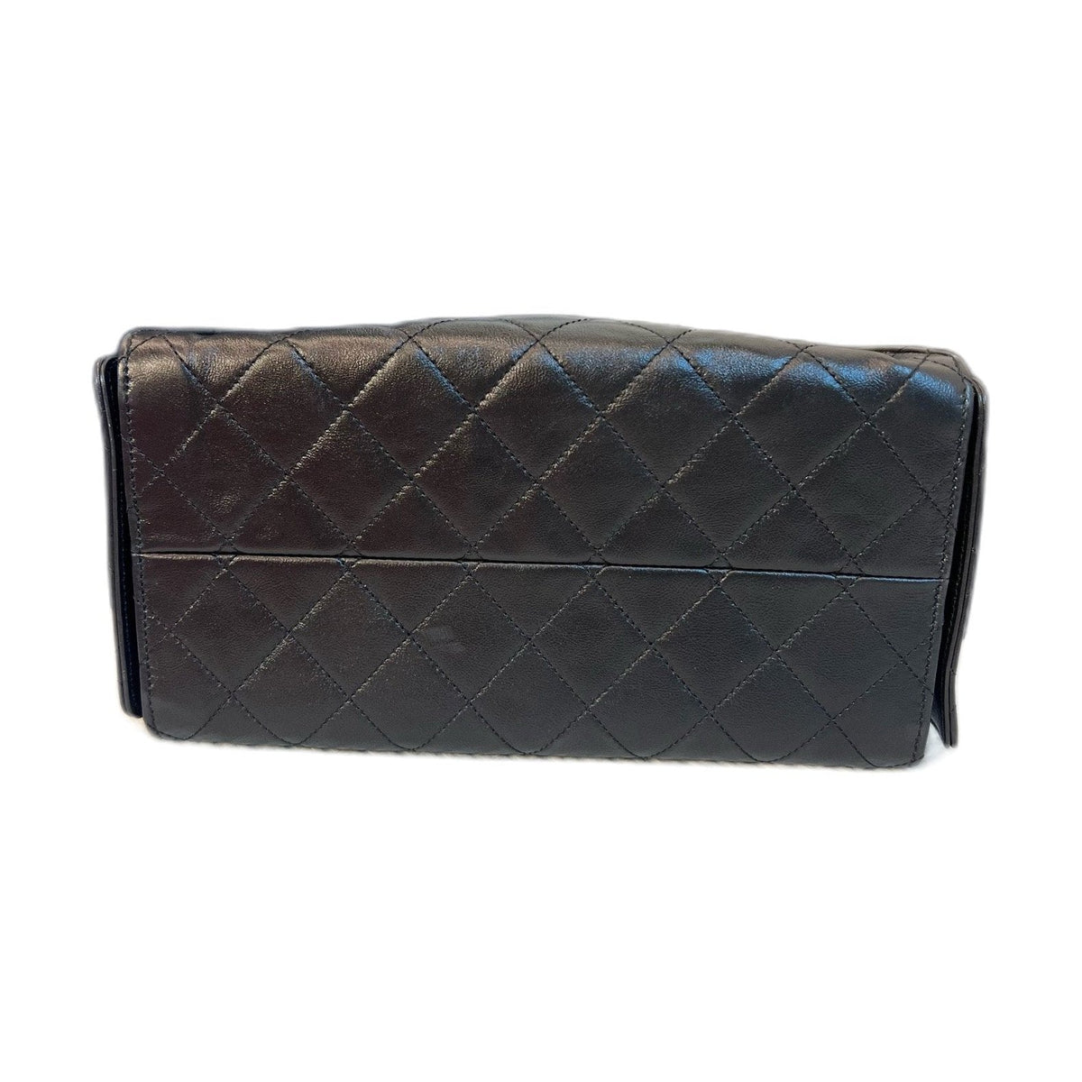 Chanel Small 25 Bag, Black Waxed Calfskin, Silver Hardware