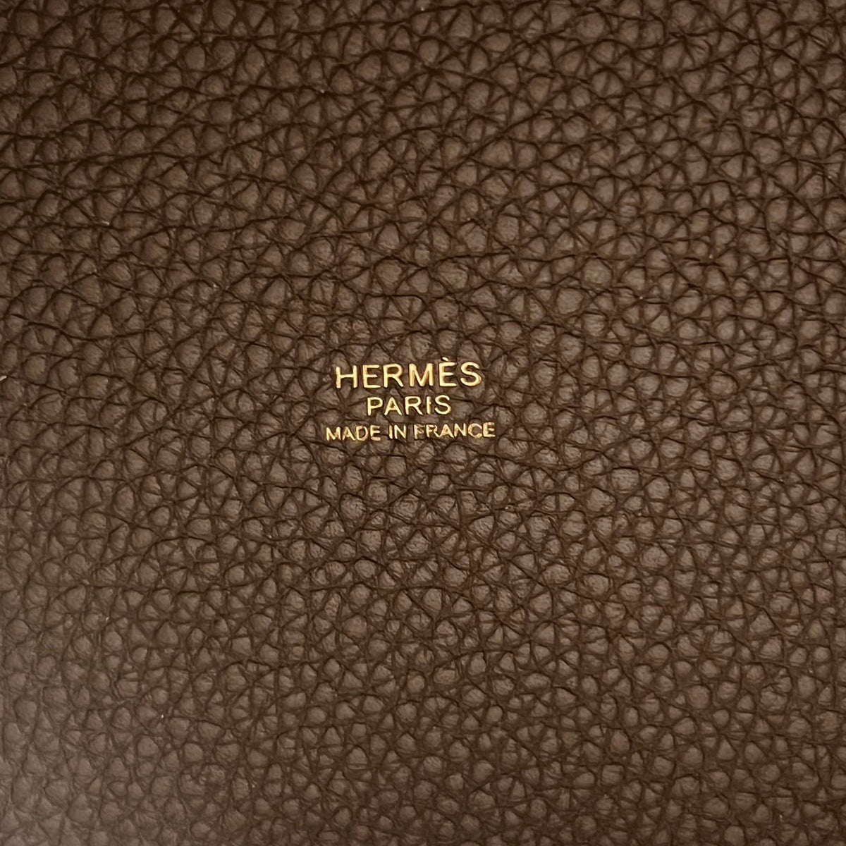 Hermès Elephant Grey Picotin 22, Gold Hardware, Handbag, Stamp A