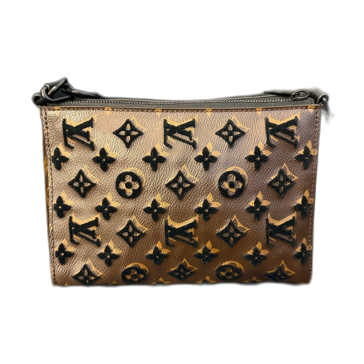 Louis Vuitton Triangle Black & Brown Flocking Limited Edition Messenger Bag, 2019