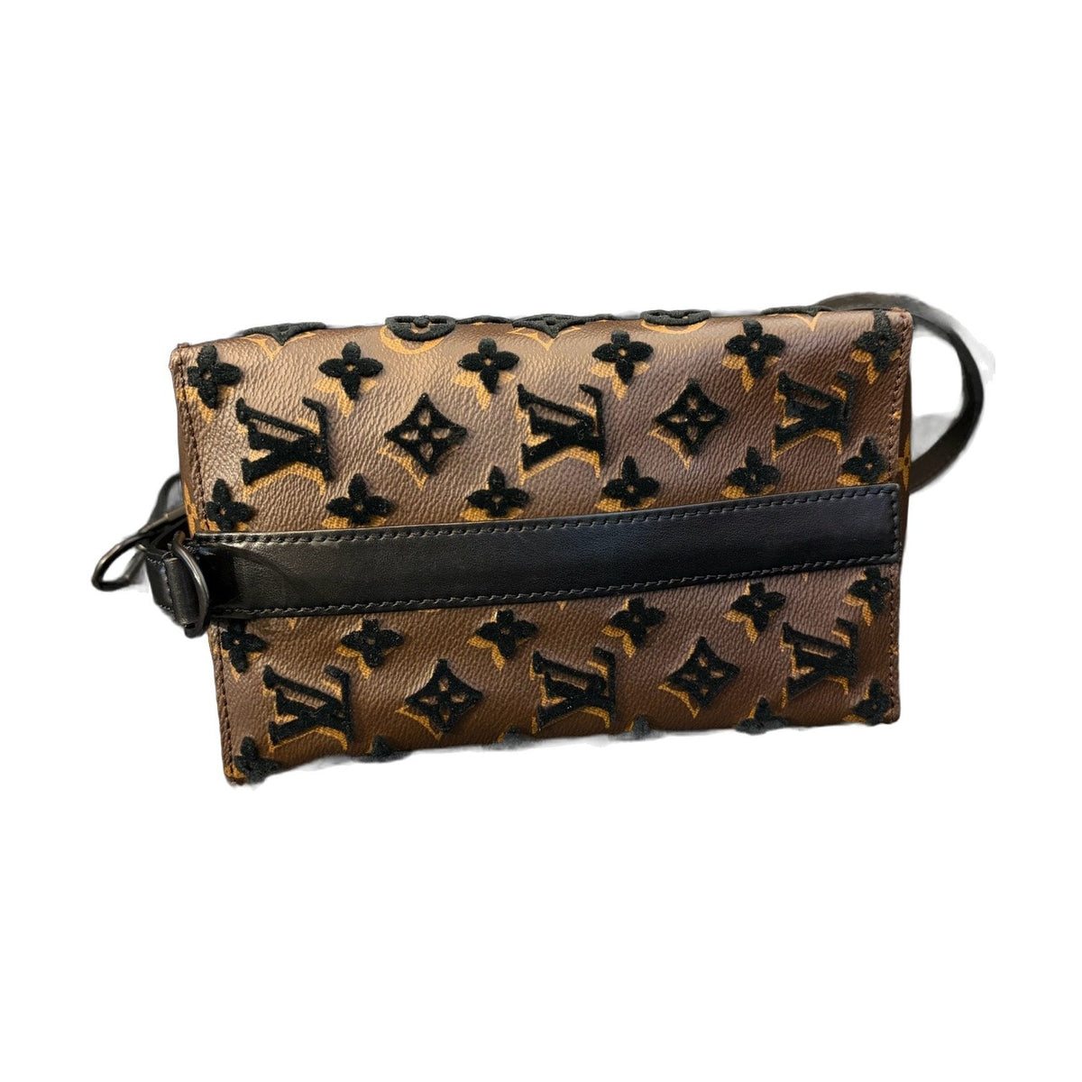 Louis Vuitton Triangle Black & Brown Flocking Limited Edition Messenger Bag, 2019