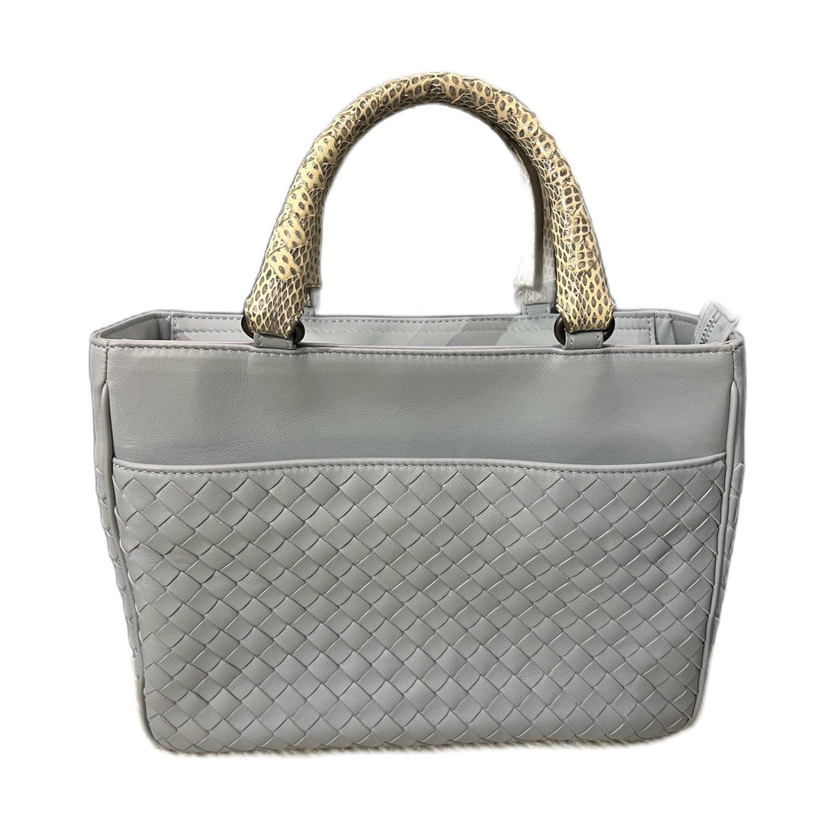 Bottega Veneta Grey Intrecciato Handbag, Shoulder & Crossbody Bag