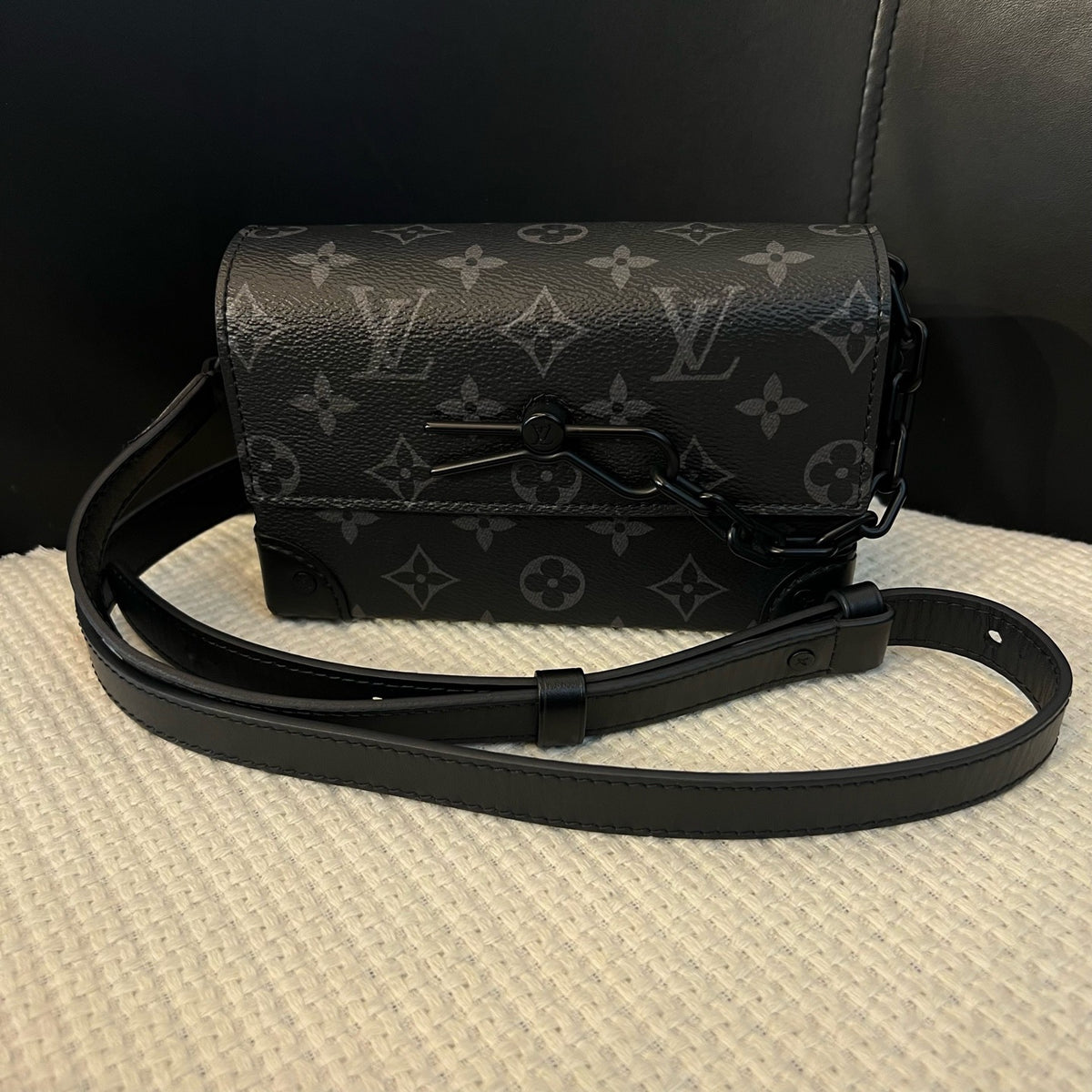 Louis Vuitton Black Phantom Lock Box Bag, Chip Version