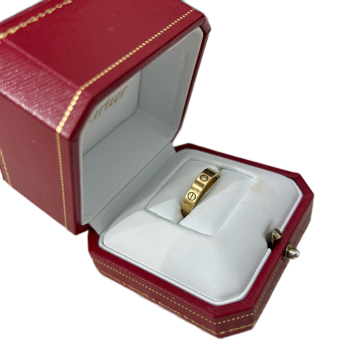 Cartier LOVE Ring, Yellow Gold Single Diamond, EU Size 53