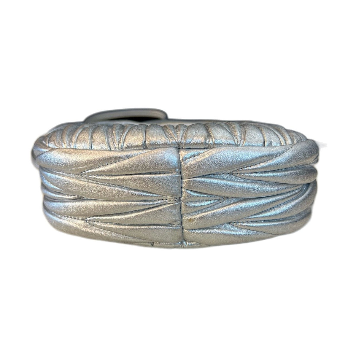 Miu Miu Wander Hobo, Silver Lambskin Ruched Bag