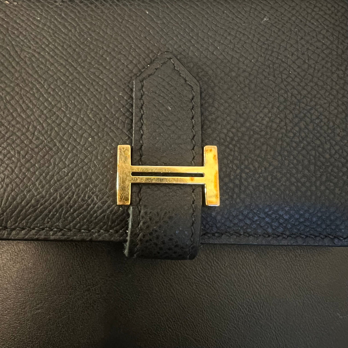 Hermès Bearn Wallet Black Gold D Stamp