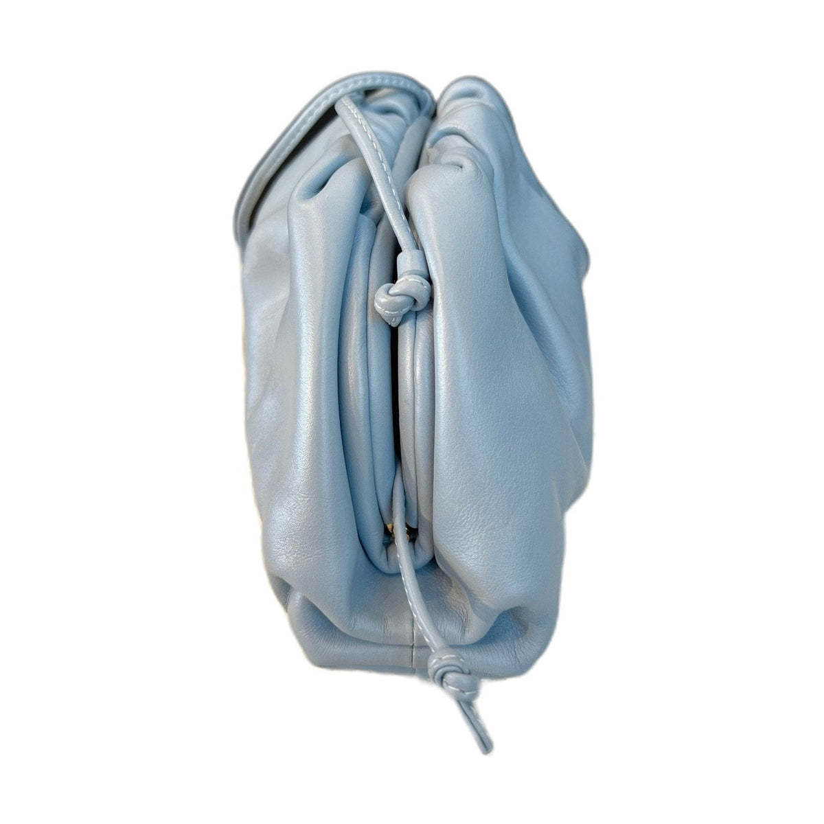 Bottega Veneta Mini Intreccio Cloud Bag, Calfskin Leather, Blue, Clutch Crossbody Shoulder Bag