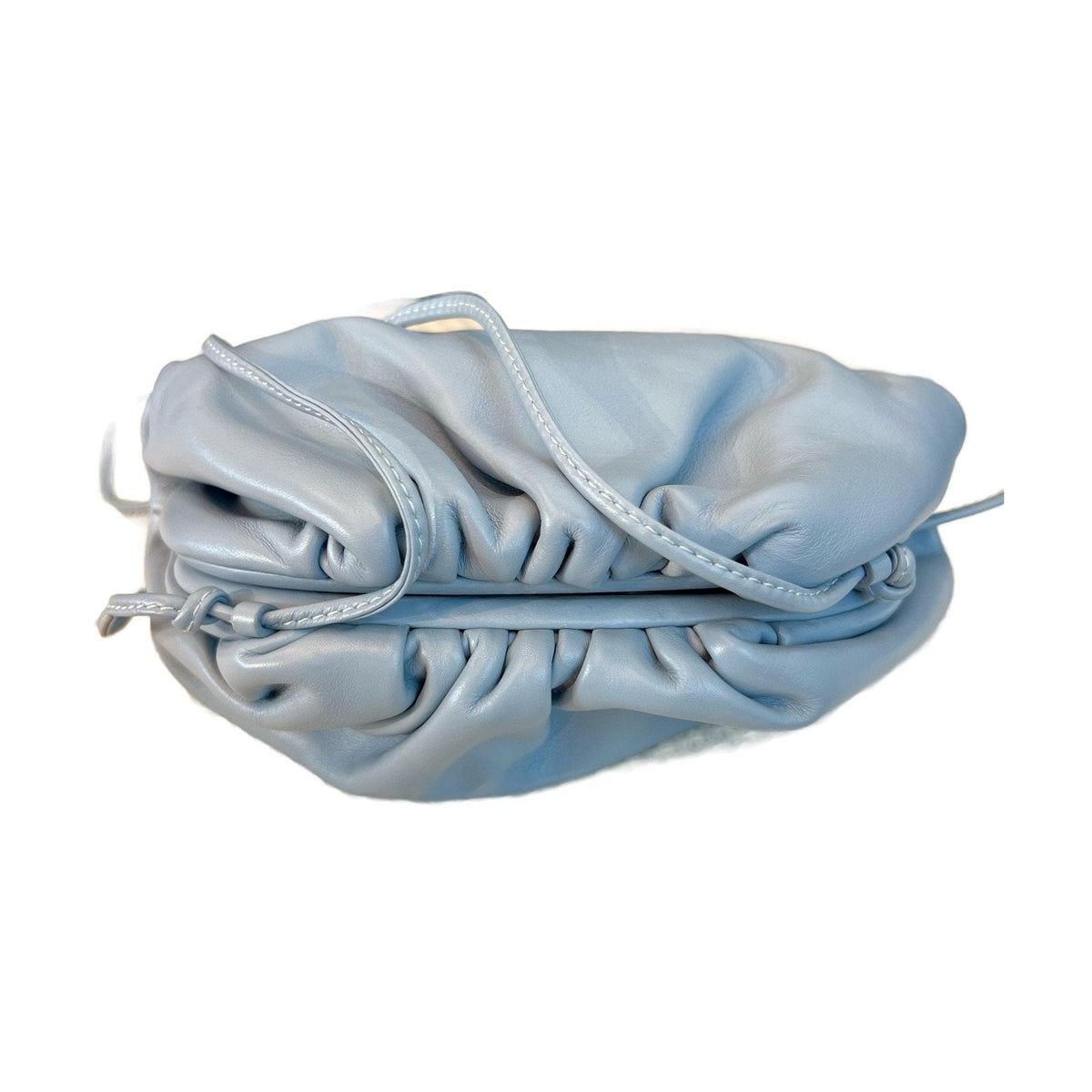 Bottega Veneta Mini Intreccio Cloud Bag, Calfskin Leather, Blue, Clutch Crossbody Shoulder Bag
