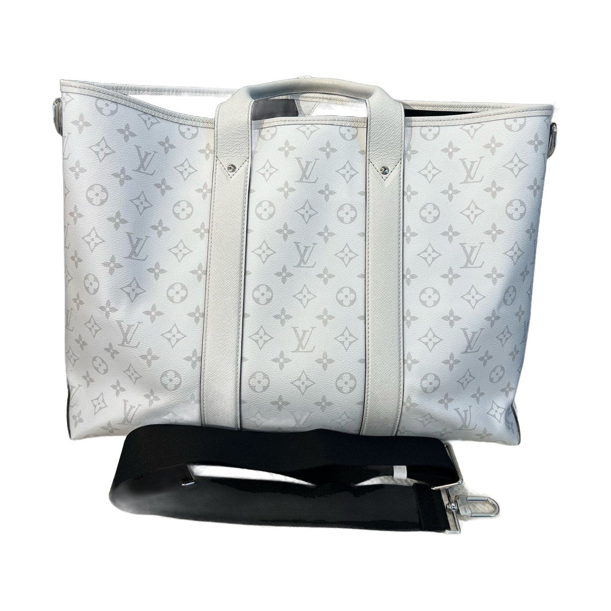 Louis Vuitton White Monogram Weekend Tote Briefcase, Chip Version