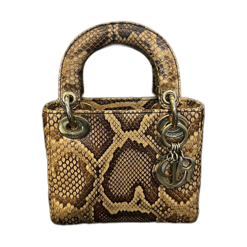 Dior Mini Lady Dior Yellow Python Leather Gold Hardware